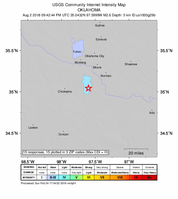 Did You Feel It? map: shaking reported by the public