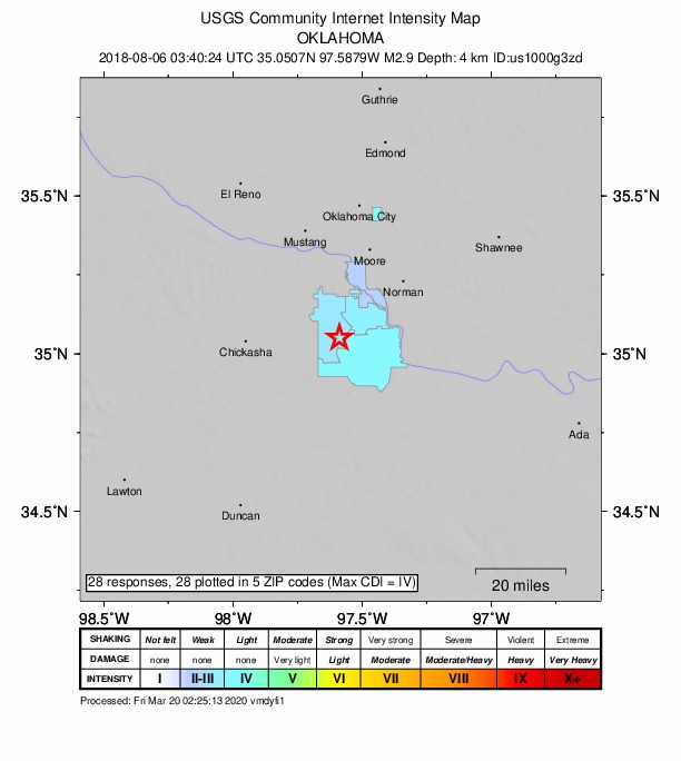 Did You Feel It? map: shaking reported by the public