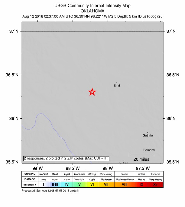 Did You Feel It? map: shaking reported by the public