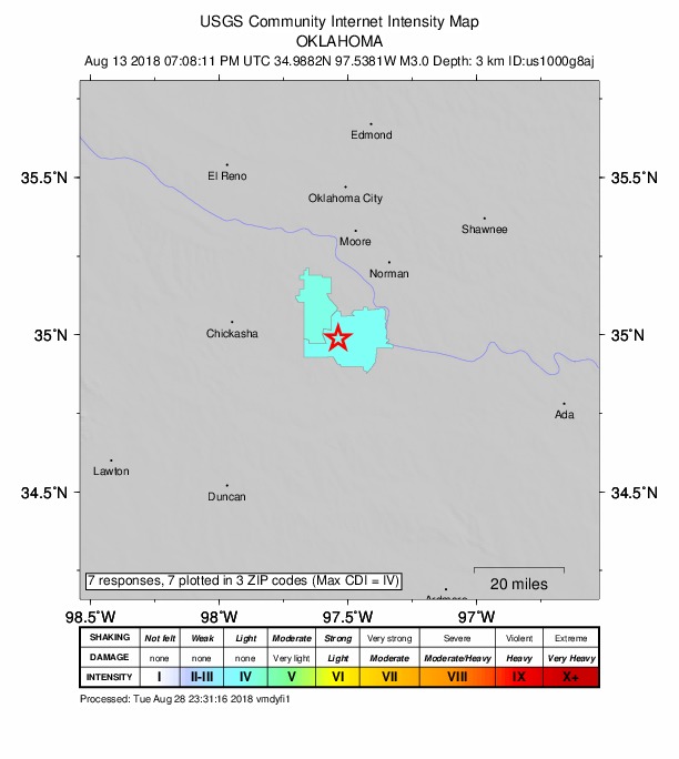 Did You Feel It? map: shaking reported by the public