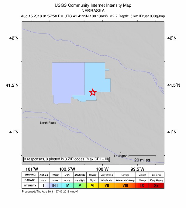 Did You Feel It? map: shaking reported by the public