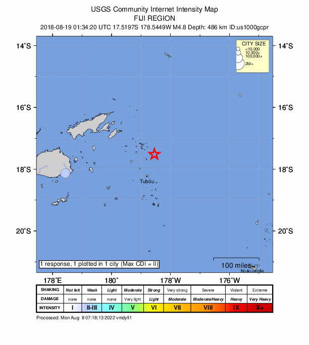 Did You Feel It? map: shaking reported by the public