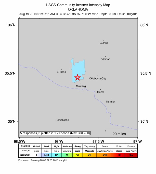 Did You Feel It? map: shaking reported by the public