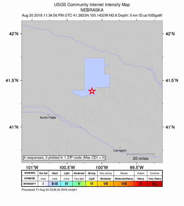 Did You Feel It? map: shaking reported by the public