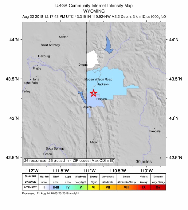 Did You Feel It? map: shaking reported by the public