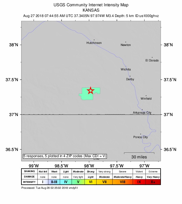 Did You Feel It? map: shaking reported by the public