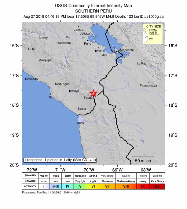 Did You Feel It? map: shaking reported by the public