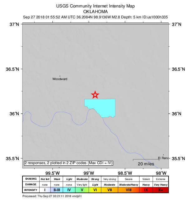 Did You Feel It? map: shaking reported by the public