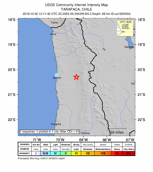 Did You Feel It? map: shaking reported by the public