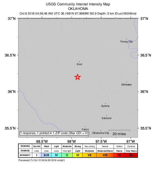 Did You Feel It? map: shaking reported by the public