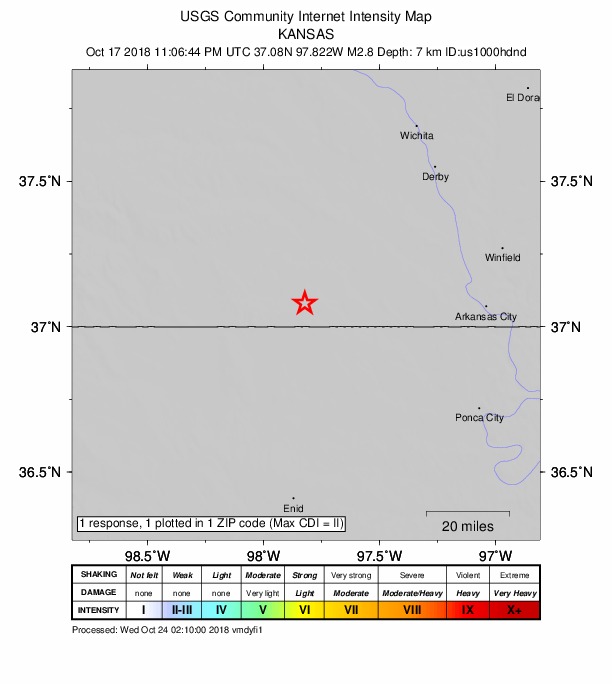 Did You Feel It? map: shaking reported by the public