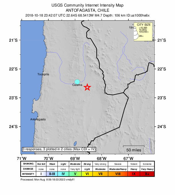 Did You Feel It? map: shaking reported by the public