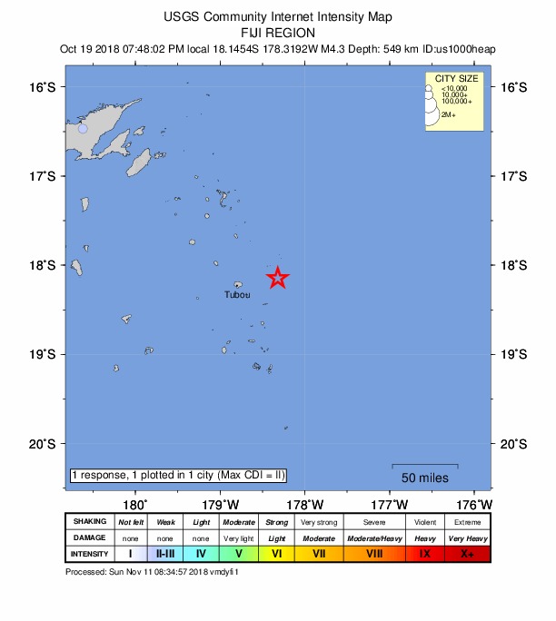 Did You Feel It? map: shaking reported by the public