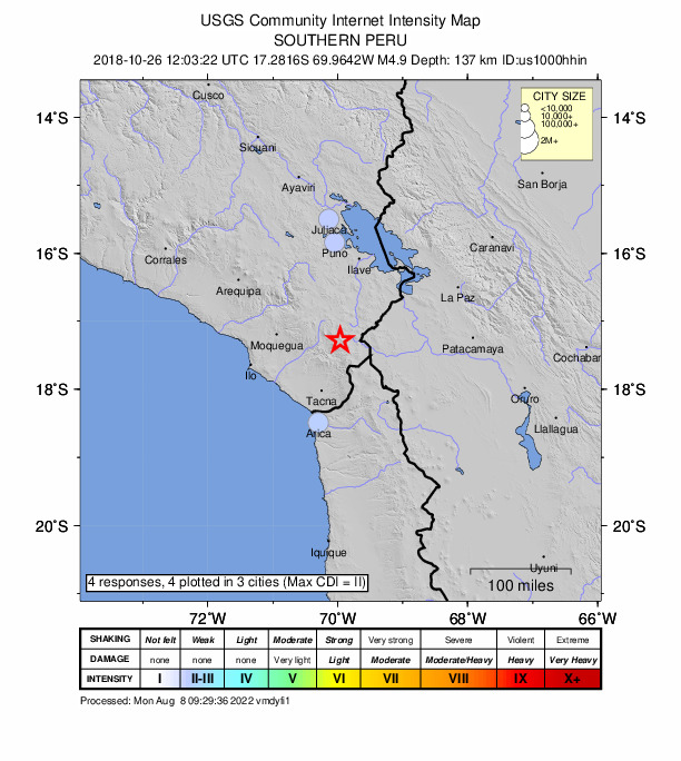 Did You Feel It? map: shaking reported by the public