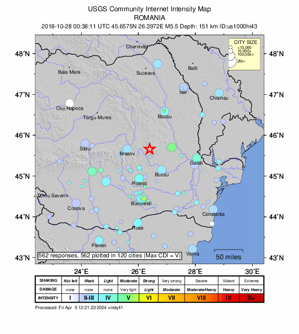 Did You Feel It? map: shaking reported by the public