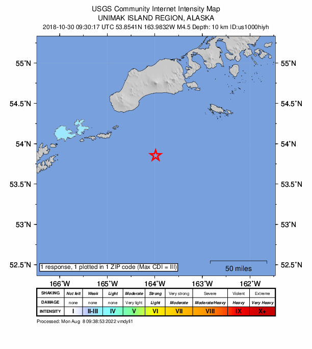 Did You Feel It? map: shaking reported by the public
