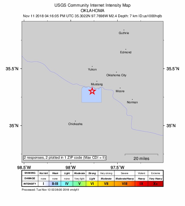 Did You Feel It? map: shaking reported by the public