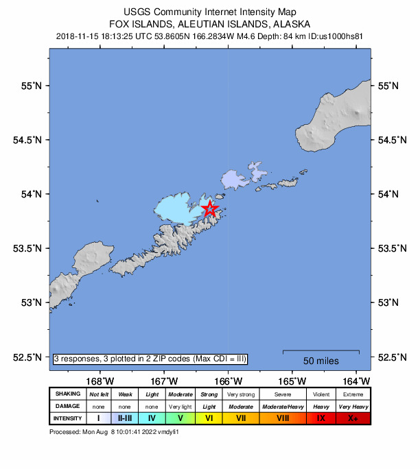 Did You Feel It? map: shaking reported by the public