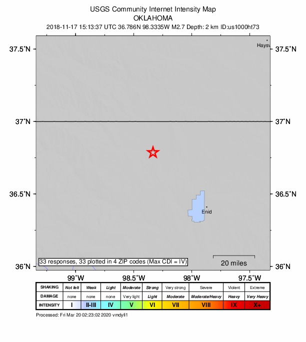Did You Feel It? map: shaking reported by the public