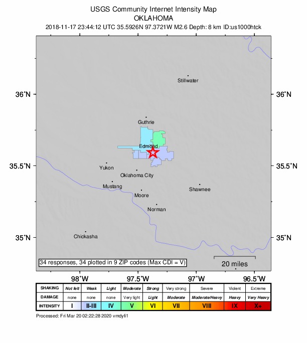 Did You Feel It? map: shaking reported by the public