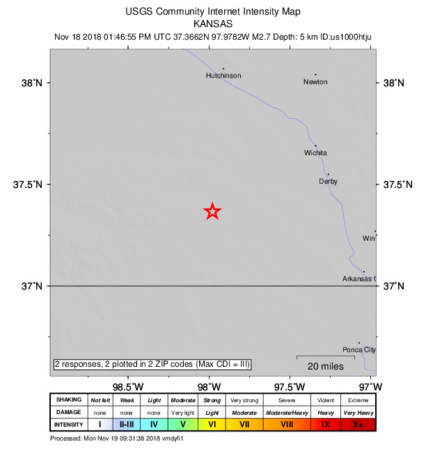 Did You Feel It? map: shaking reported by the public