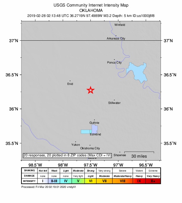 Did You Feel It? map: shaking reported by the public