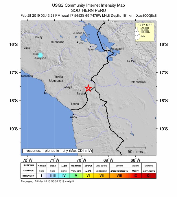 Did You Feel It? map: shaking reported by the public