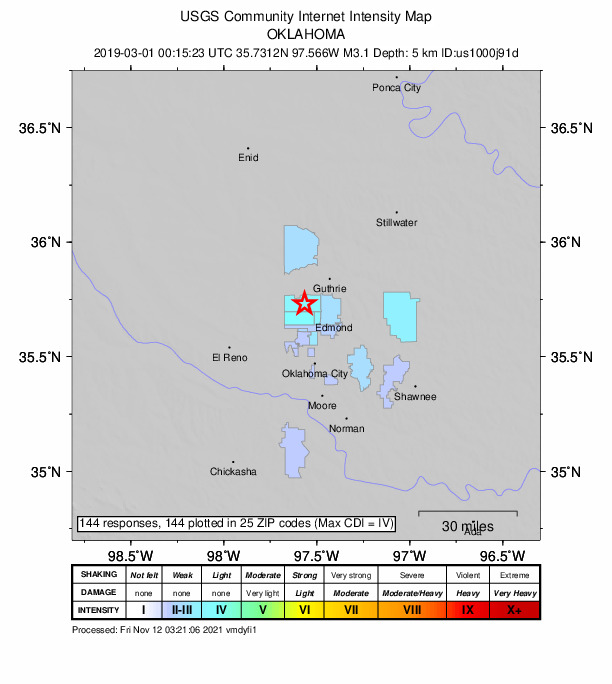 Did You Feel It? map: shaking reported by the public