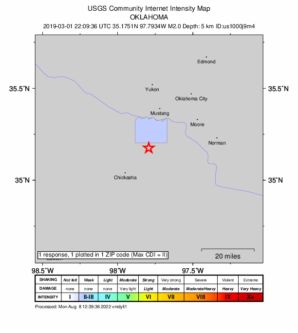 Did You Feel It? map: shaking reported by the public