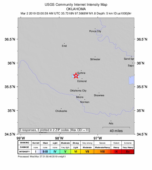 Did You Feel It? map: shaking reported by the public