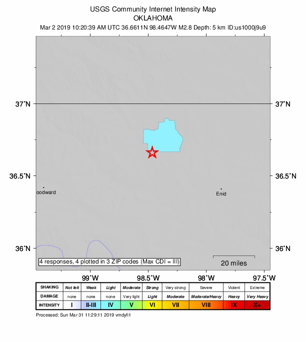 Did You Feel It? map: shaking reported by the public