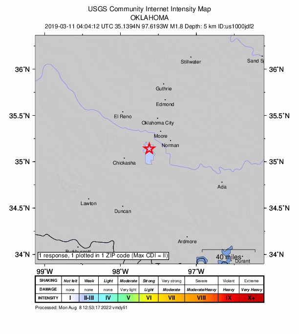 Did You Feel It? map: shaking reported by the public