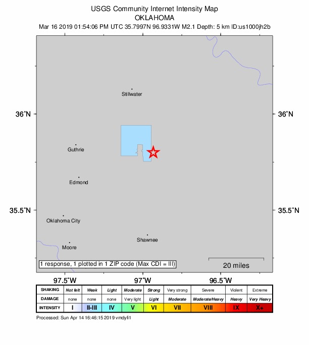 Did You Feel It? map: shaking reported by the public