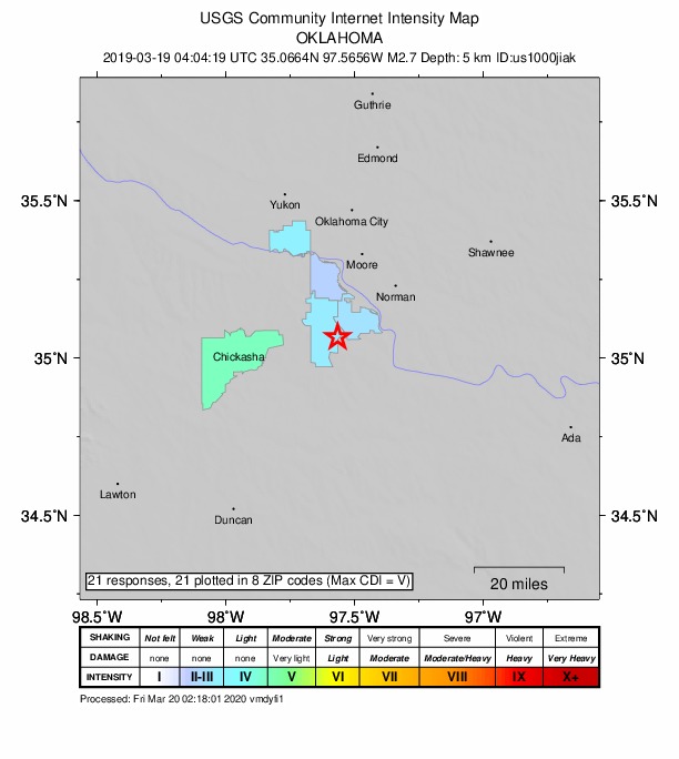 Did You Feel It? map: shaking reported by the public