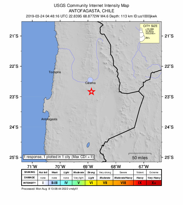 Did You Feel It? map: shaking reported by the public