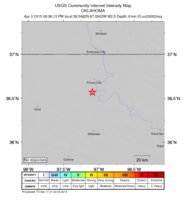 Did You Feel It? map: shaking reported by the public
