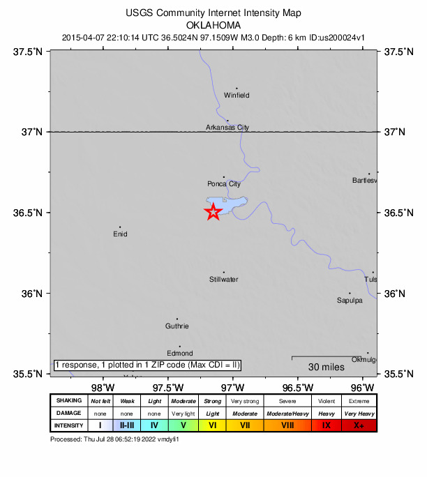 Did You Feel It? map: shaking reported by the public
