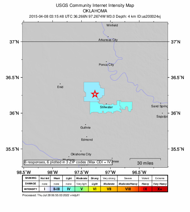 Did You Feel It? map: shaking reported by the public