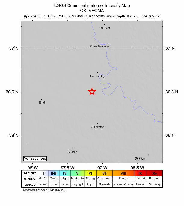 Did You Feel It? map: shaking reported by the public