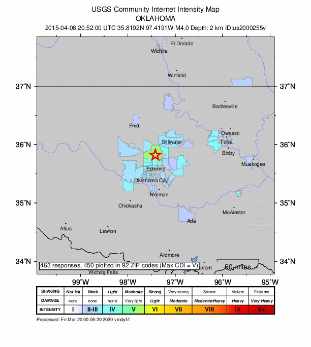 Did You Feel It? map: shaking reported by the public