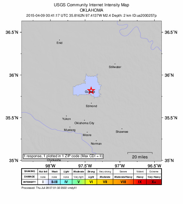 Did You Feel It? map: shaking reported by the public