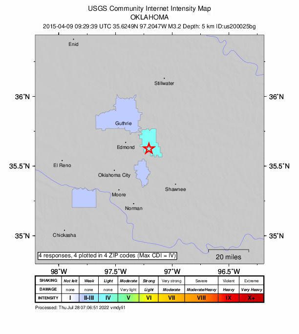 Did You Feel It? map: shaking reported by the public