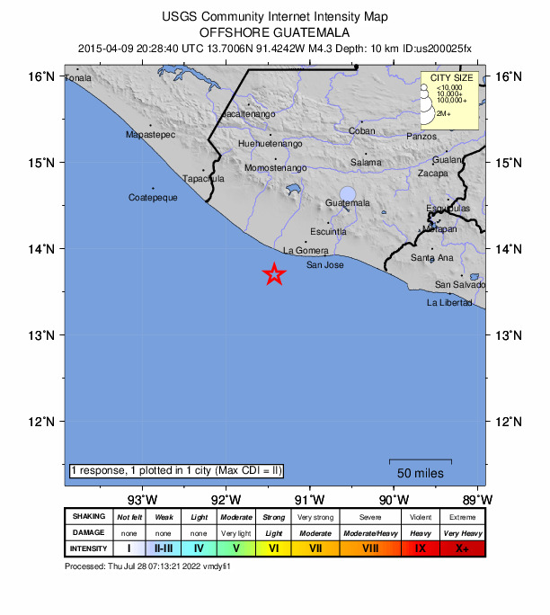 Did You Feel It? map: shaking reported by the public
