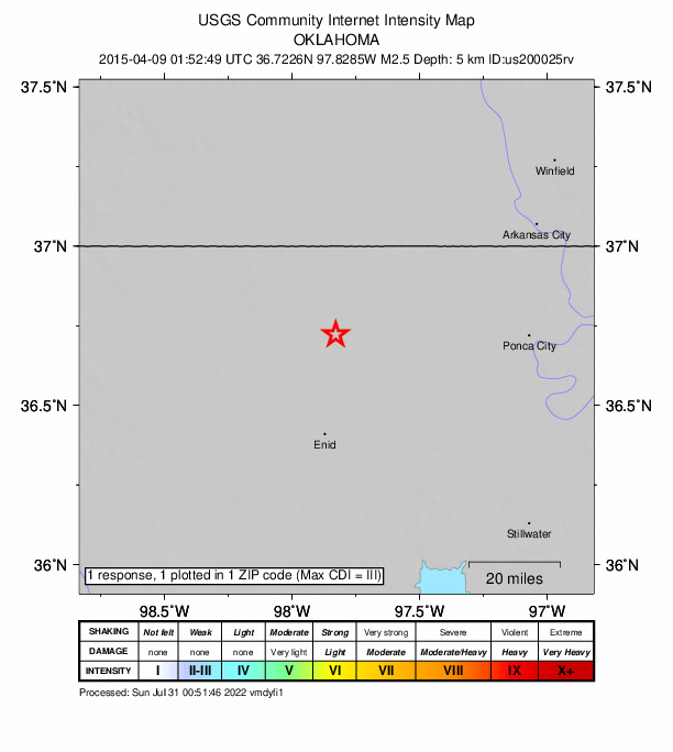 Did You Feel It? map: shaking reported by the public