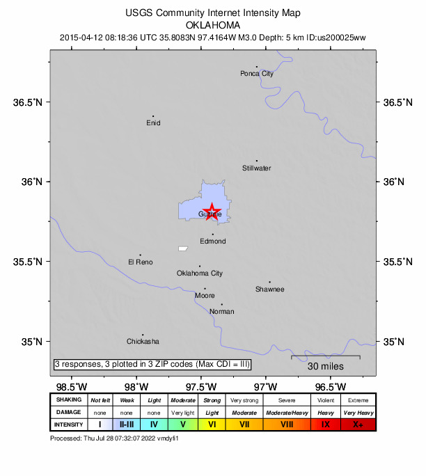 Did You Feel It? map: shaking reported by the public