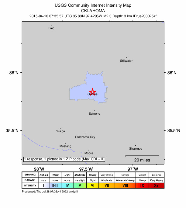 Did You Feel It? map: shaking reported by the public