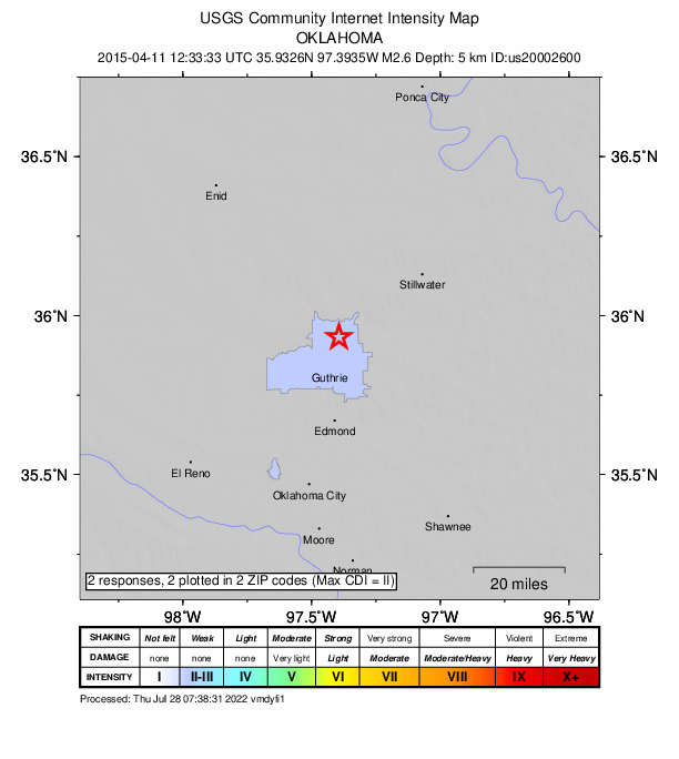 Did You Feel It? map: shaking reported by the public