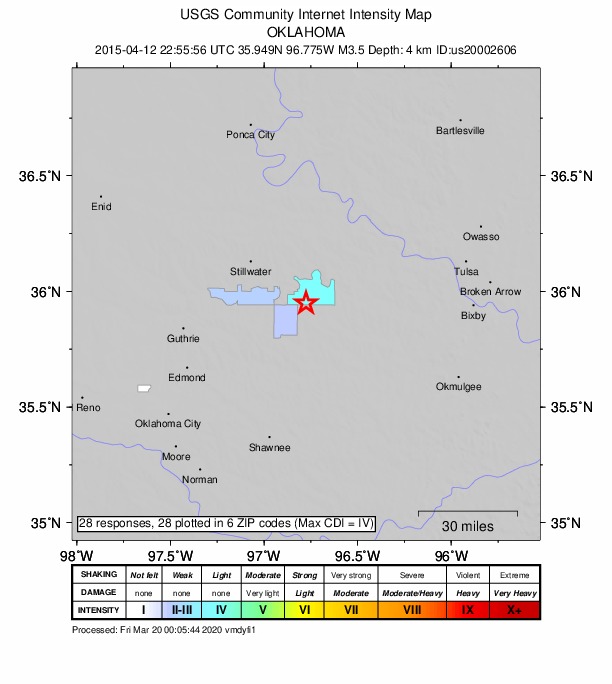 Did You Feel It? map: shaking reported by the public
