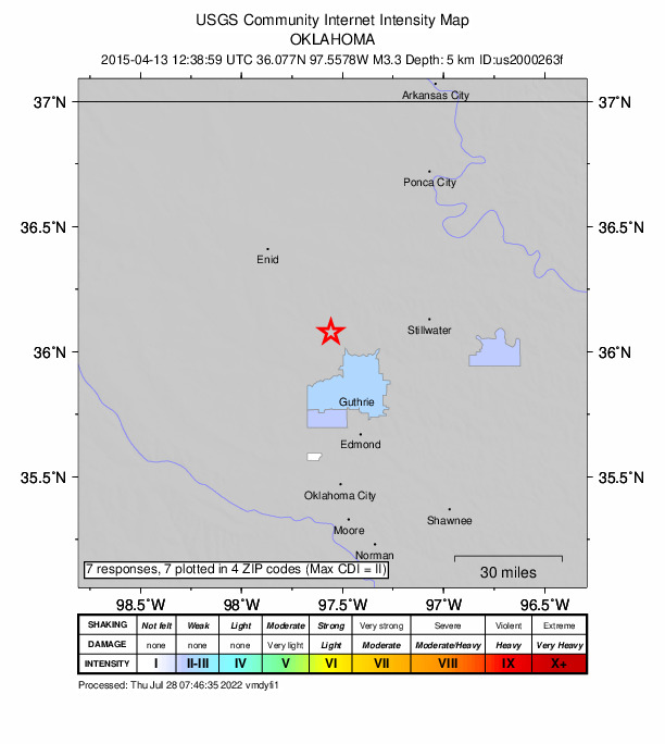 Did You Feel It? map: shaking reported by the public