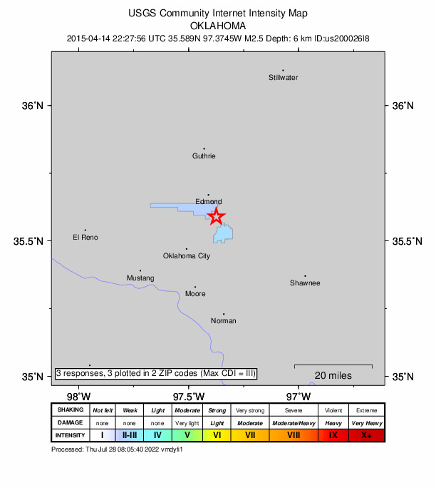 Did You Feel It? map: shaking reported by the public